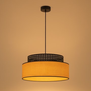 Lühter BOHO 1xE27/60W/230V d. 40 cm must/rotang