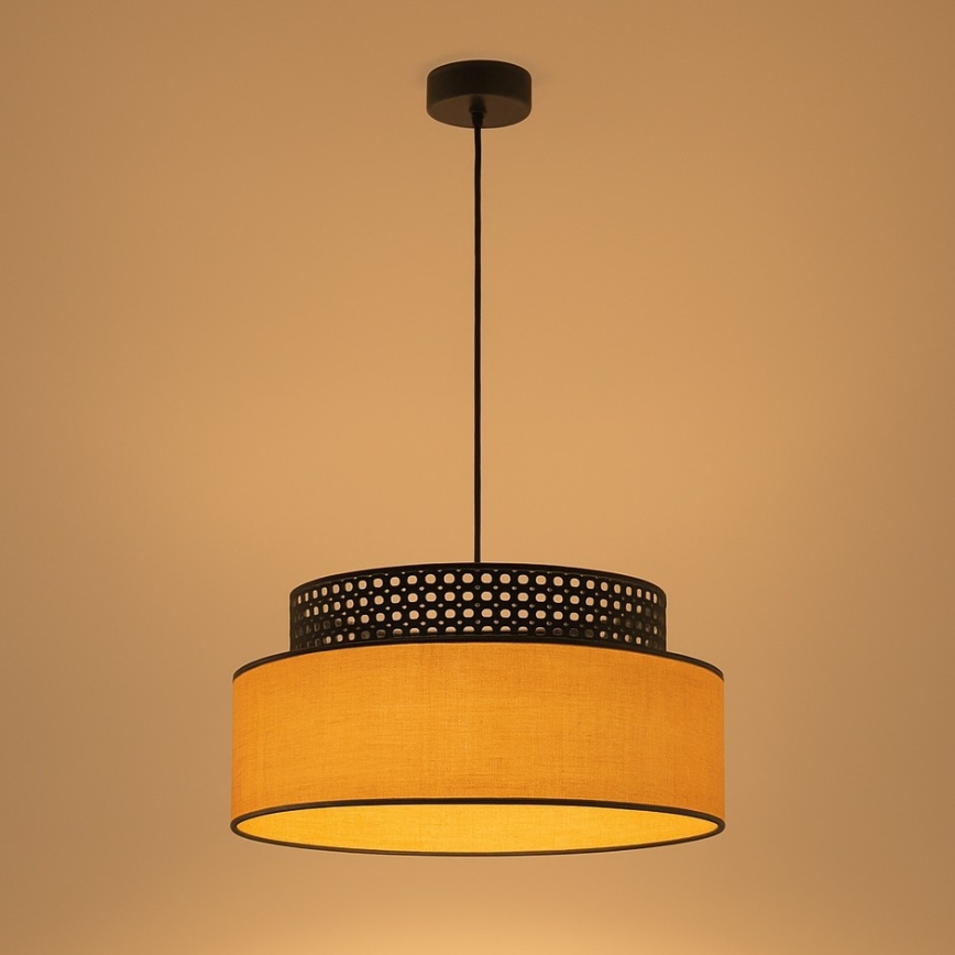 Lühter BOHO 1xE27/60W/230V d. 40 cm must/rotang