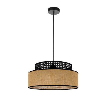 Lühter BOHO 1xE27/60W/230V d. 40 cm must/rotang