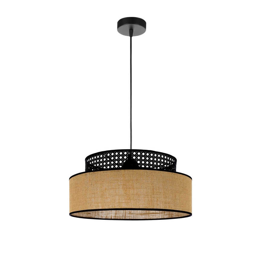 Lühter BOHO 1xE27/60W/230V d. 40 cm must/rotang
