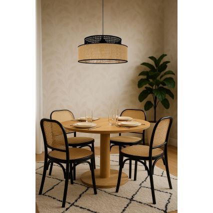 Lühter BOHO 1xE27/60W/230V d. 40 cm must/rotang