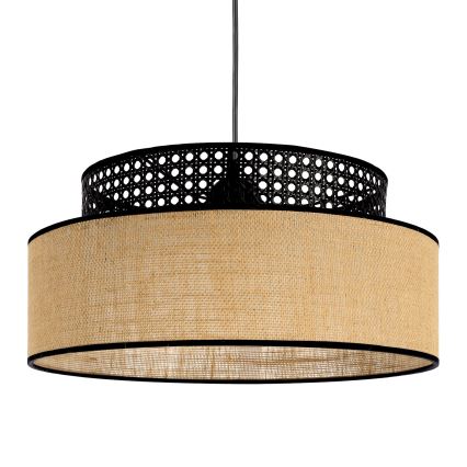 Lühter BOHO 1xE27/60W/230V d. 40 cm must/rotang