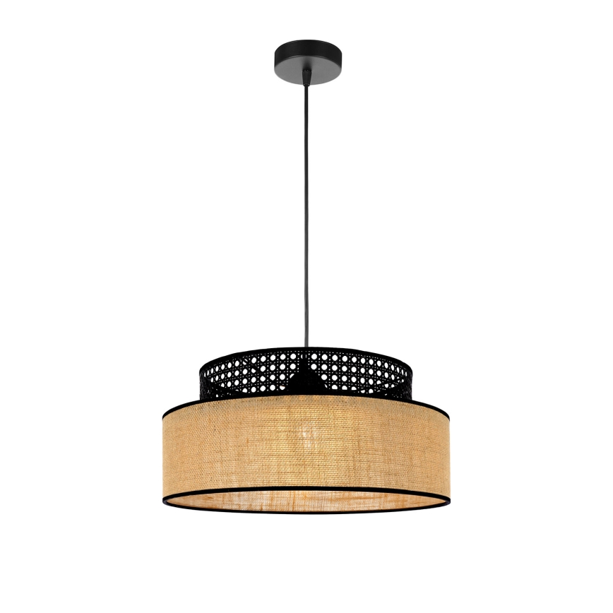 Lühter BOHO 1xE27/60W/230V d. 40 cm must/rotang