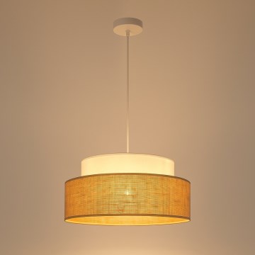 Lühter BOHO 1xE27/60W/230V d. 40 cm valge/beež