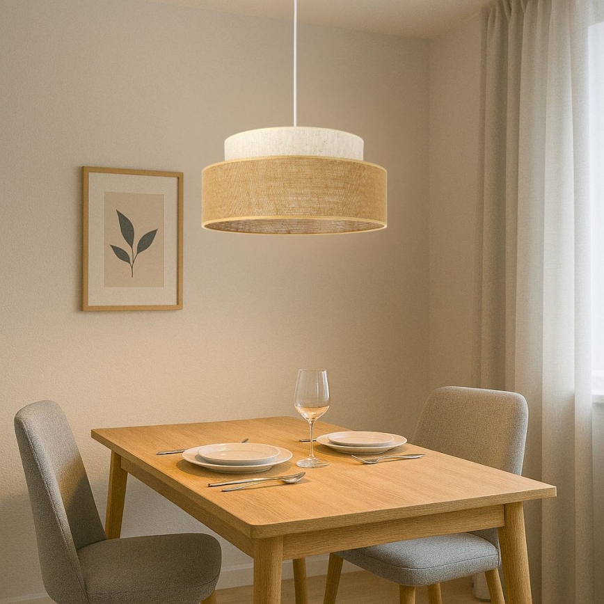 Lühter BOHO 1xE27/60W/230V kreemikas/beež