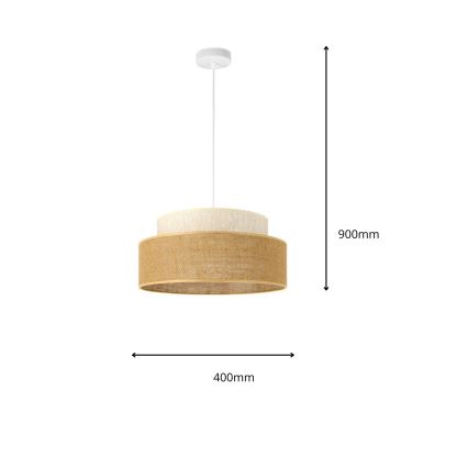 Lühter BOHO 1xE27/60W/230V kreemikas/beež