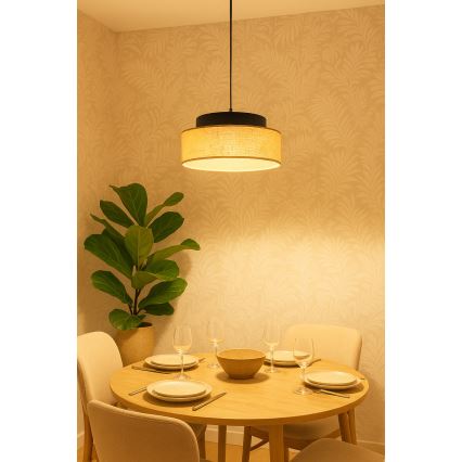 Lühter BOHO 1xE27/60W/230V must/beež