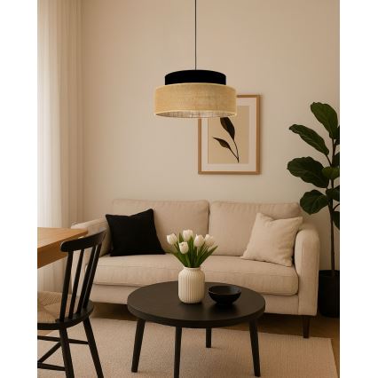 Lühter BOHO 1xE27/60W/230V must/beež