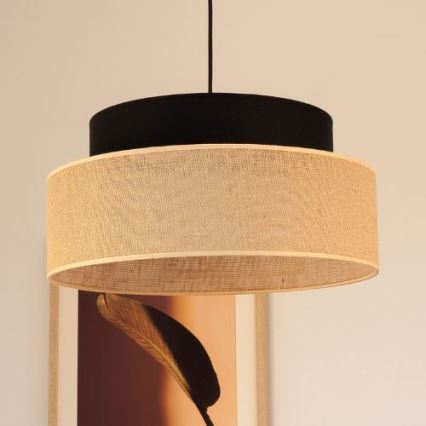 Lühter BOHO 1xE27/60W/230V must/beež