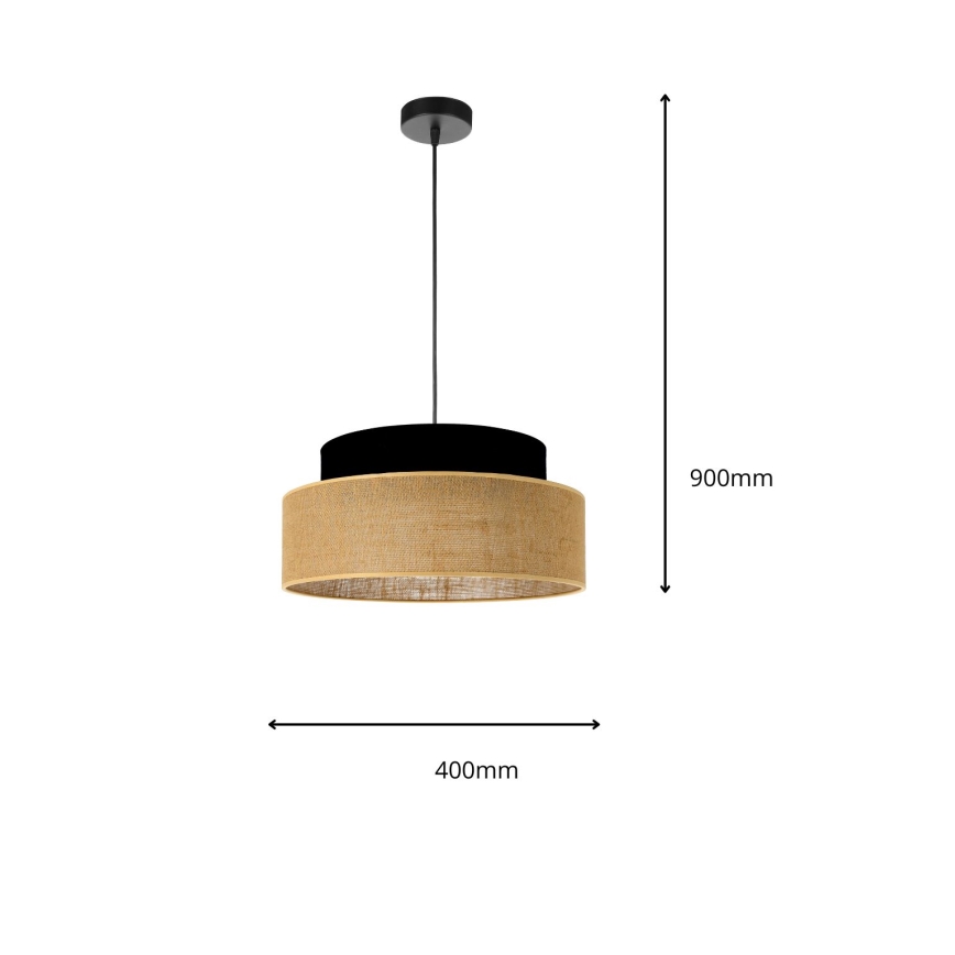 Lühter BOHO 1xE27/60W/230V must/beež