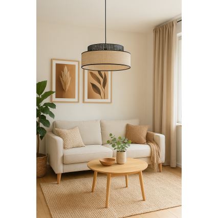 Lühter BOHO 1xE27/60W/230V must/rotang