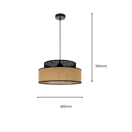 Lühter BOHO 1xE27/60W/230V must/rotang