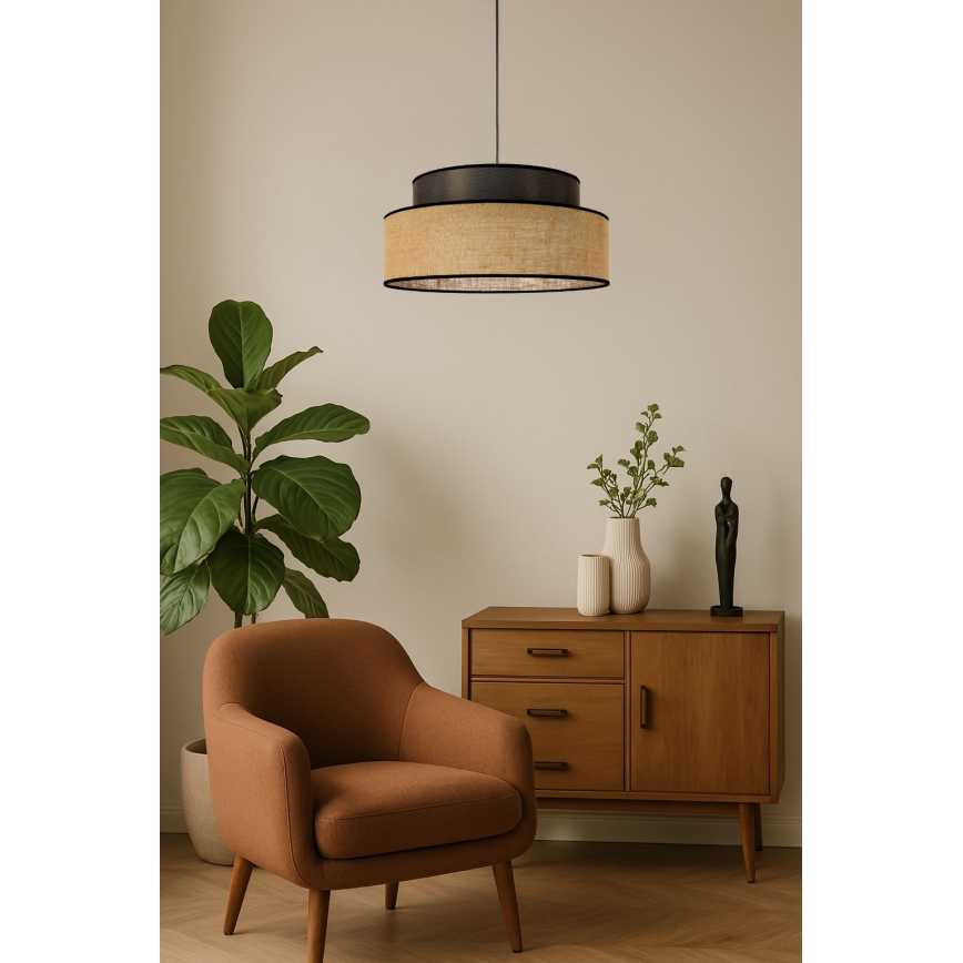 Lühter BOHO 1xE27/60W/230V pruun/beež