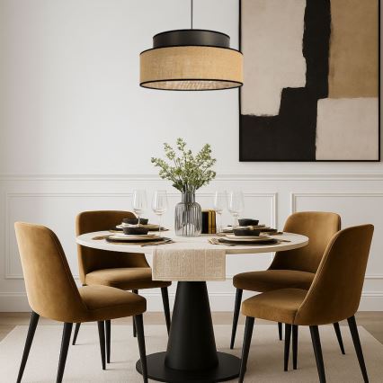 Lühter BOHO 1xE27/60W/230V pruun/beež