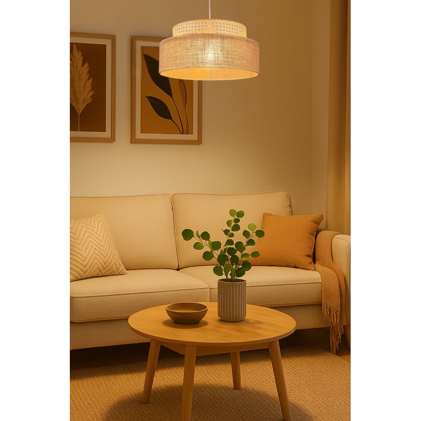 Lühter BOHO 1xE27/60W/230V rotang