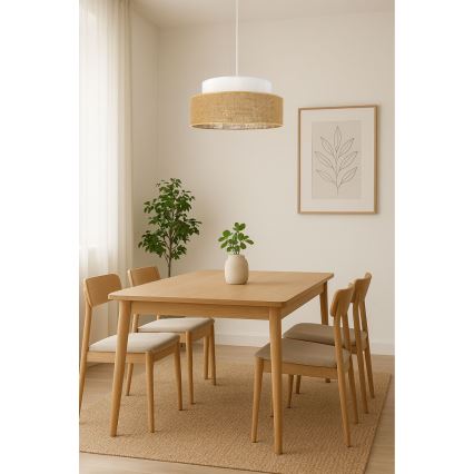 Lühter BOHO 1xE27/60W/230V valge/beež