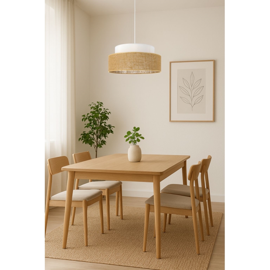 Lühter BOHO 1xE27/60W/230V valge/beež