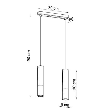 Lühter BORGIO 2xGU10/40W/230V
