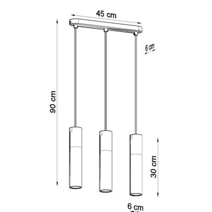 Lühter BORGIO 3xGU10/40W/230V