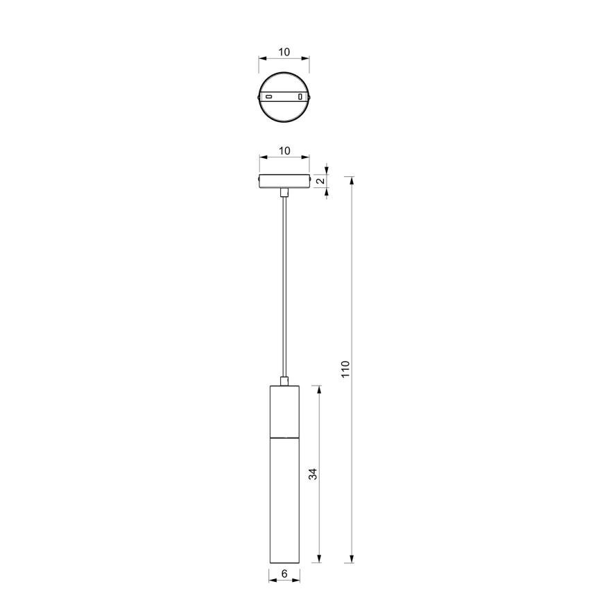 Lühter CASSA 1xGU10/8W/230V must/kuldne