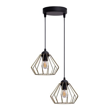 Lühter CEED GOLD 2xE27/60W/230V d. 28 cm must/kuldne