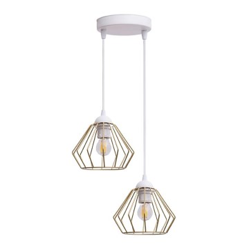 Lühter CEED GOLD 2xE27/60W/230V d. 28 cm valge/kuldne