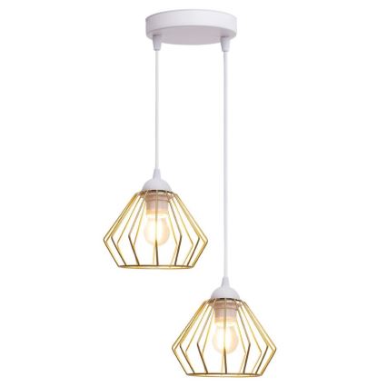 Lühter CEED GOLD 2xE27/60W/230V d. 28 cm valge/kuldne