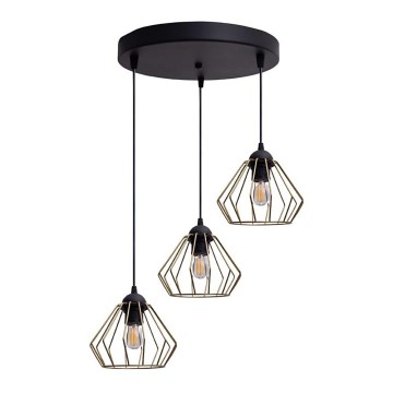 Lühter CEED GOLD 3xE27/60W/230V d. 45 cm must/kuldne