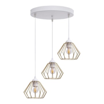 Lühter CEED GOLD 3xE27/60W/230V d. 45 cm valge/kuldne