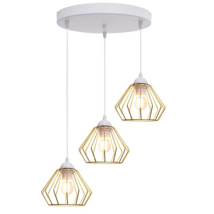 Lühter CEED GOLD 3xE27/60W/230V d. 45 cm valge/kuldne