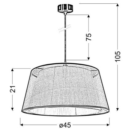 Lühter CHARLIE 1xE27/60W/230V beež