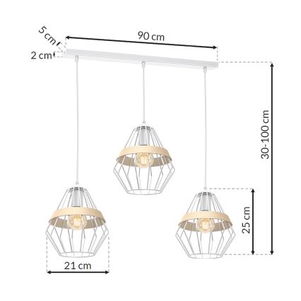 Lühter CLIF 3xE27/60W/230V