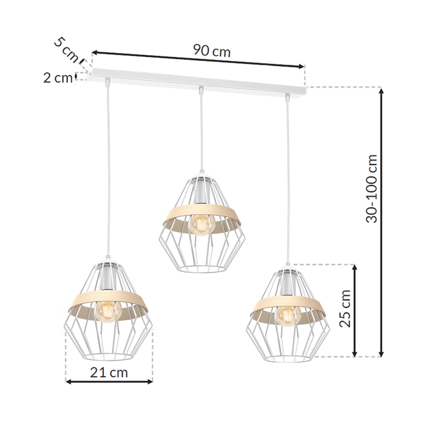 Lühter CLIF 3xE27/60W/230V