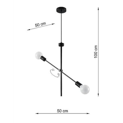 Lühter CONCEPT 2xE27/60W/230V