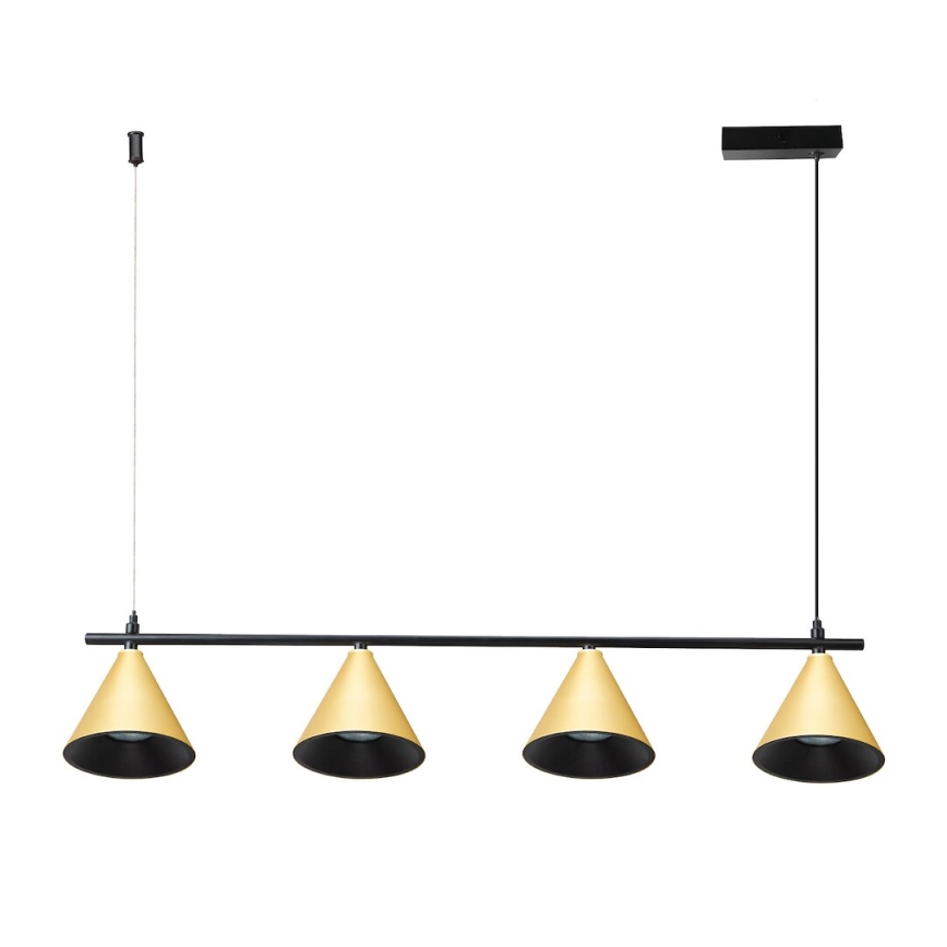 Lühter CONE 4xGU10/10W/230V kuldne/must