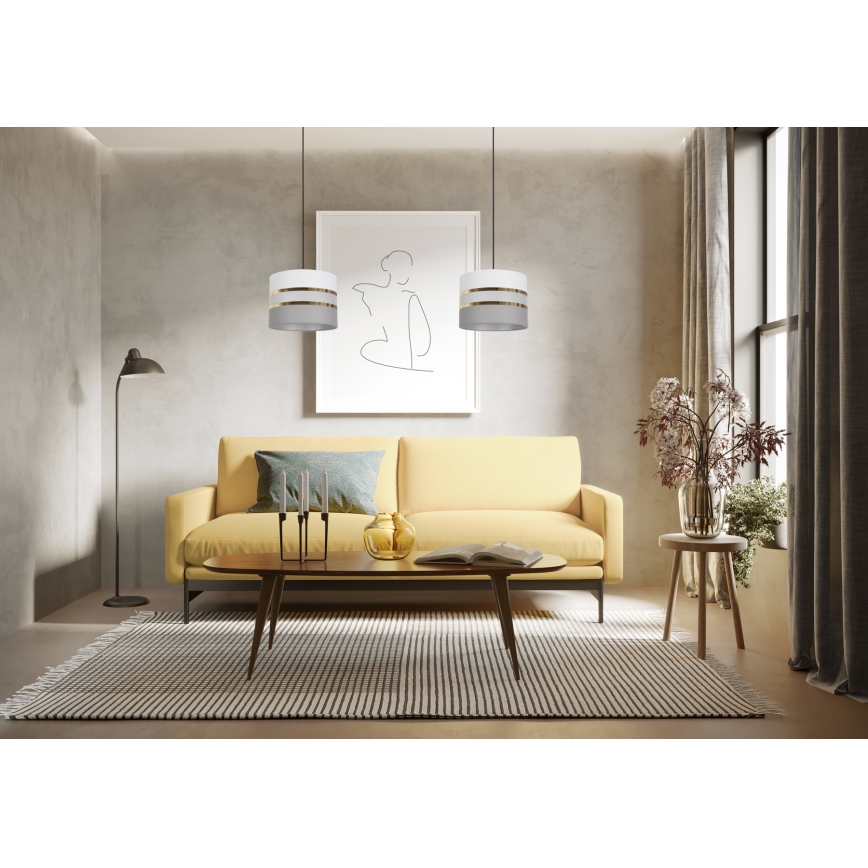 Lühter CORAL 1xE27/60W/230V d. 20 cm valge/hall