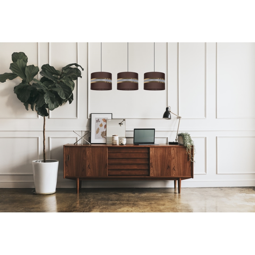 Lühter CORAL 3xE27/60W/230V pruun