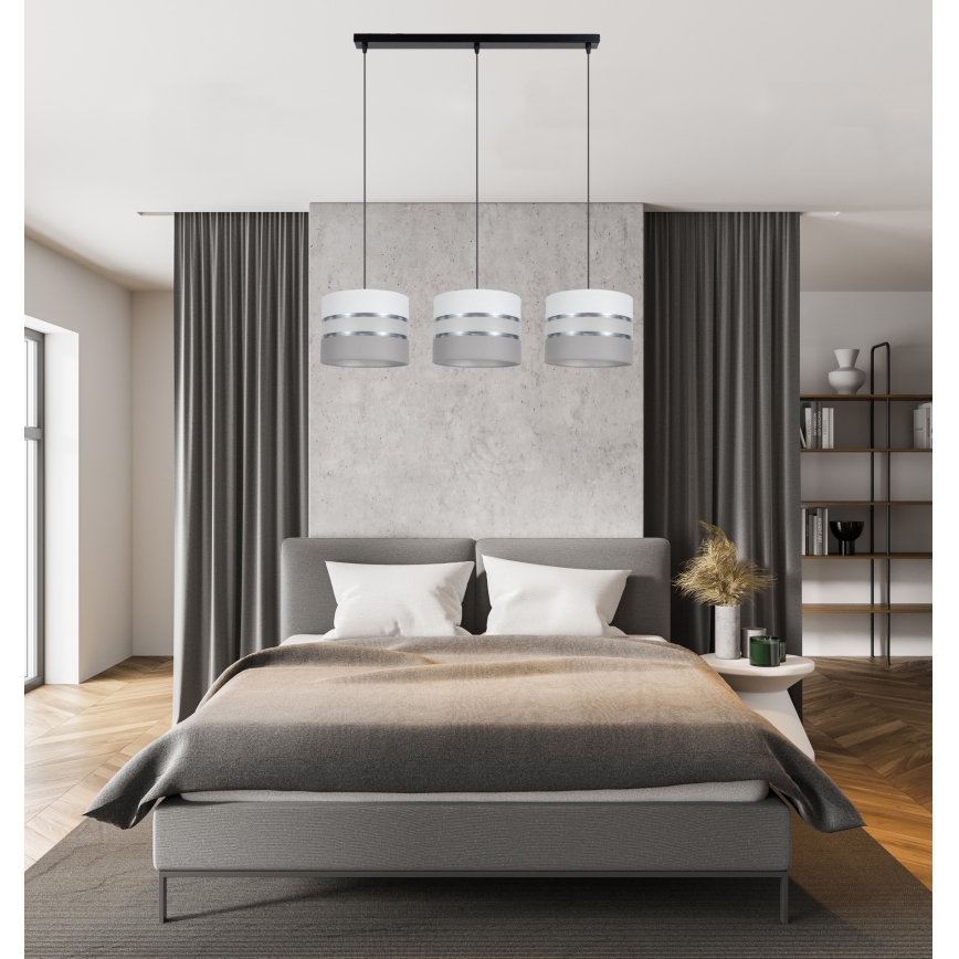 Lühter CORAL 3xE27/60W/230V valge/hall
