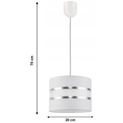 Lühter CORAL S 1xE27/60W/230V valge