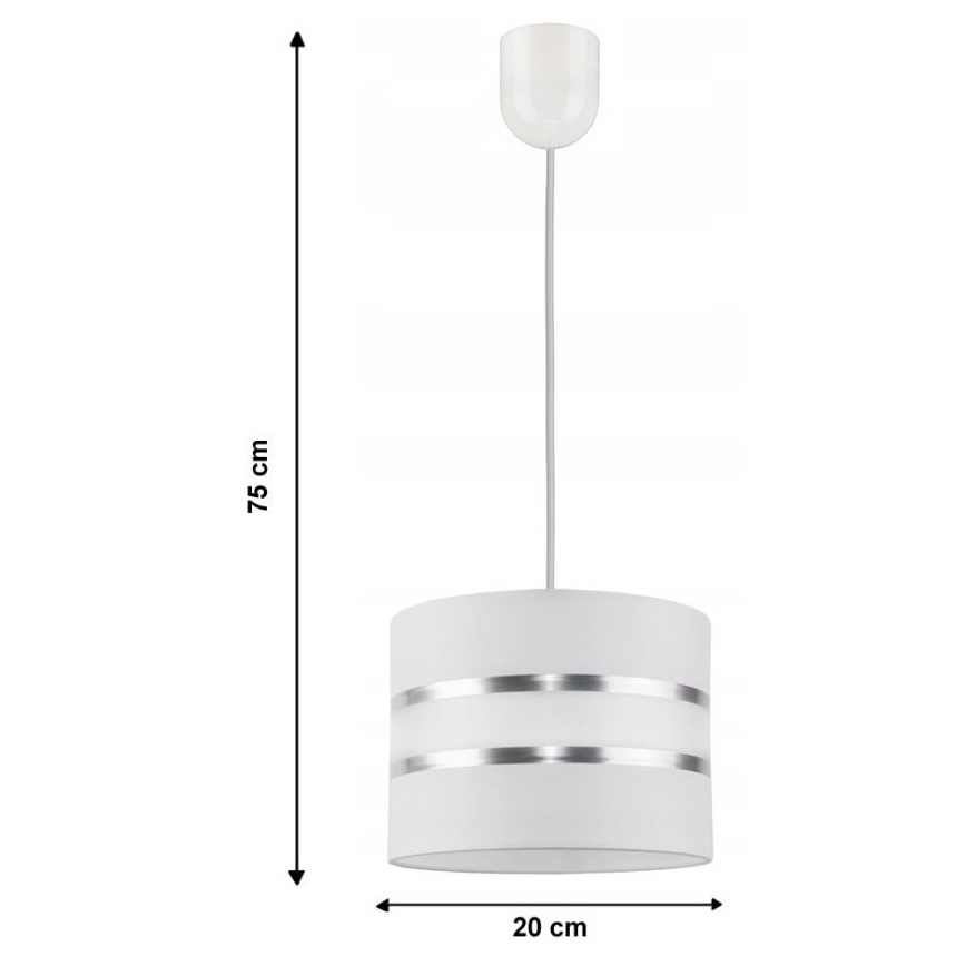 Lühter CORAL S 1xE27/60W/230V valge