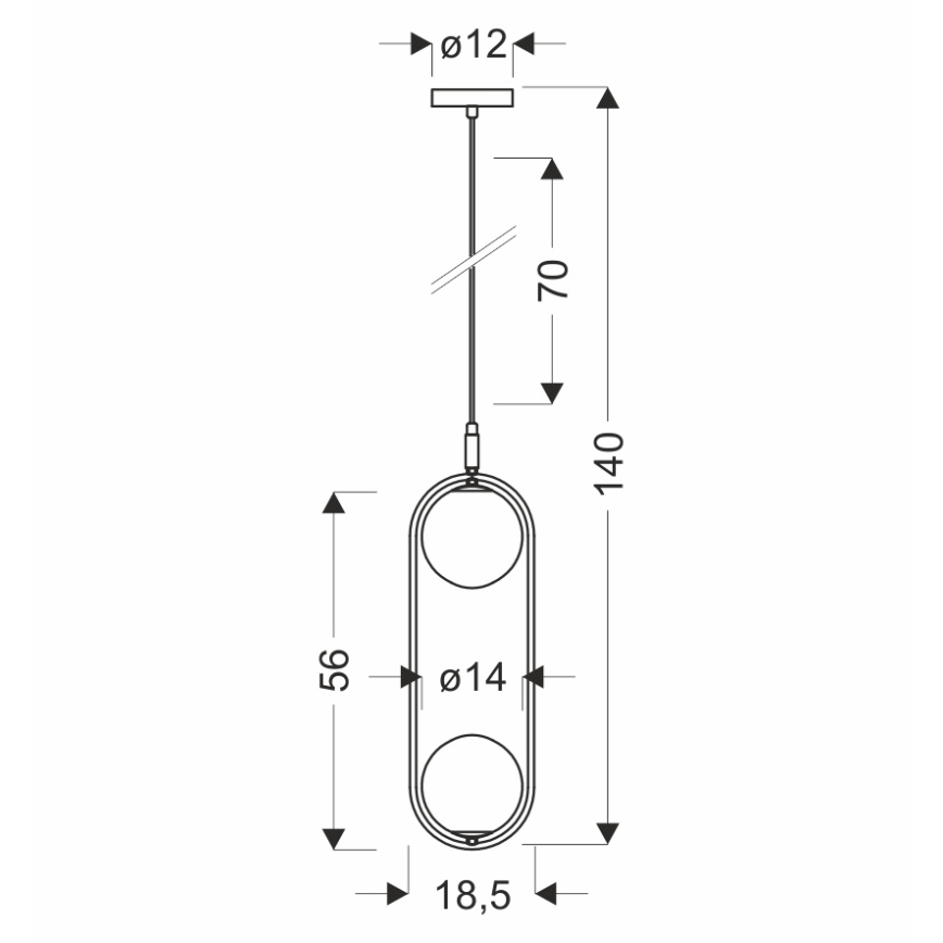 Lühter CORDEL 2xG9/28W/230V must/suitsune must