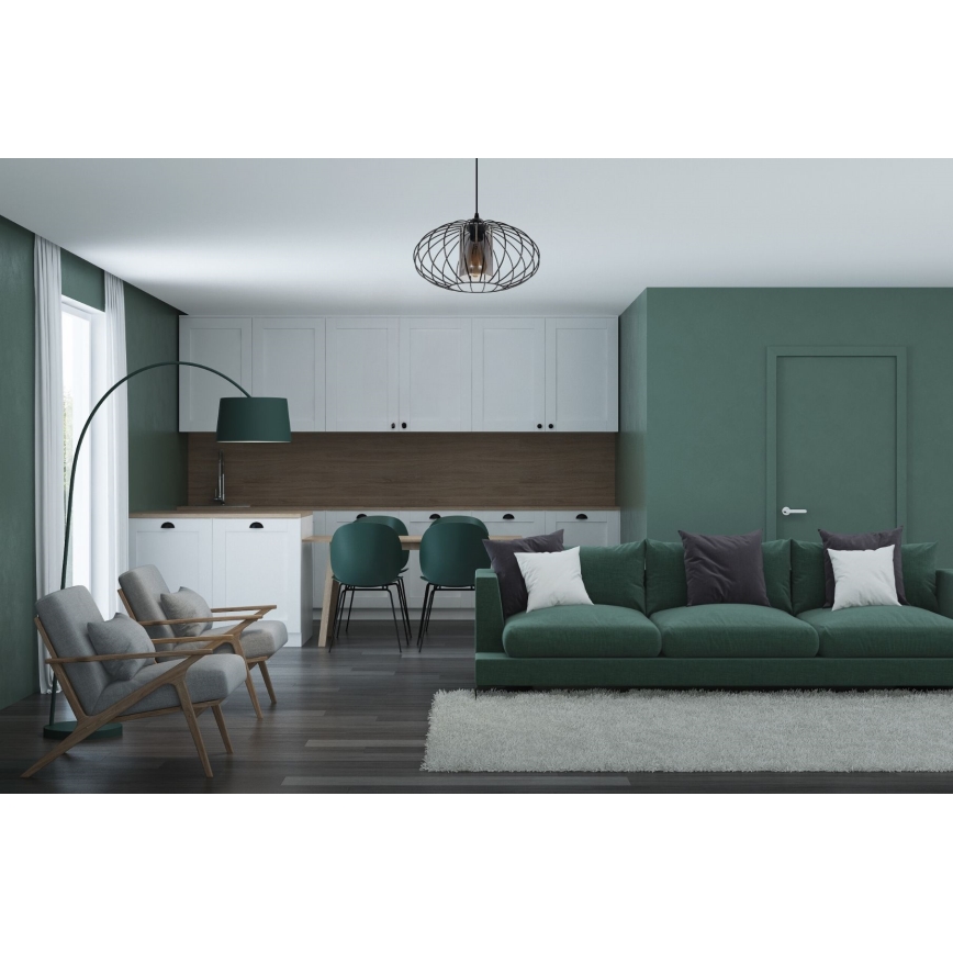 Lühter CORRINI 1xE27/60W/230V d. 34 cm must/hall