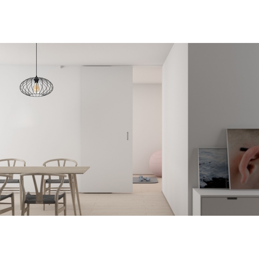 Lühter CORRINI 1xE27/60W/230V d. 34 cm must/läbipaistev