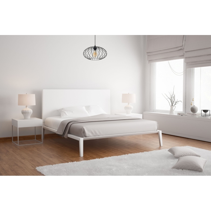 Lühter CORRINI 1xE27/60W/230V d. 34 cm must/läbipaistev