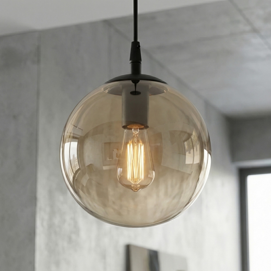 Lühter COSMO 1xE14/10W/230V d. 14 cm must/beež