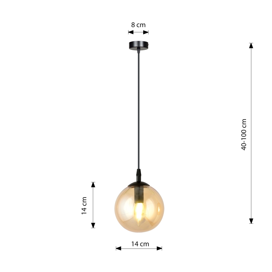 Lühter COSMO 1xE14/10W/230V d. 14 cm must/beež