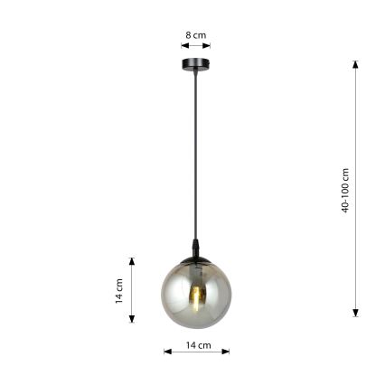 Lühter COSMO 1xE14/10W/230V d. 14 cm must/hall