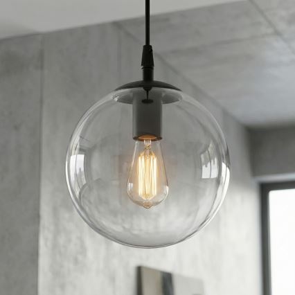 Lühter COSMO 1xE14/10W/230V d. 14 cm must/läbipaistev