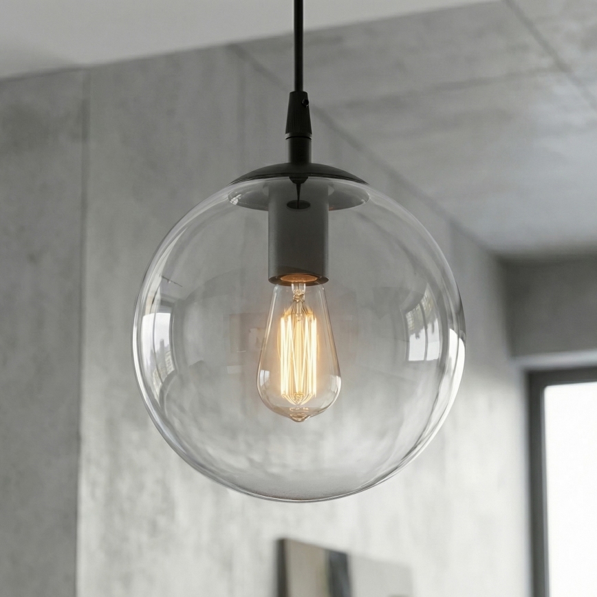 Lühter COSMO 1xE14/10W/230V d. 14 cm must/läbipaistev