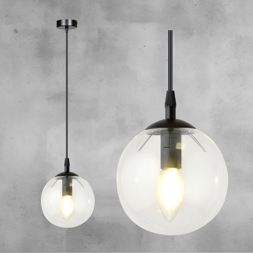 Lühter COSMO 1xE14/10W/230V d. 14 cm must/läbipaistev